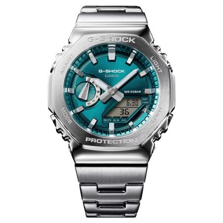 Reloj G-SHOCK Para Hombre – Bisel Metálico Octogonal y Correa Acero | 20 BAR | Analógico-Digital GM-2110D-3A1ER