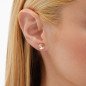 Pendientes VICTORIA CRUZ Basic Para Mujer - Cristal y Plata de Ley en Forma de Círculo (15mm) - Baño en Oro 18KT | A2520-07DT