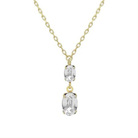 Collar Corto VICTORIA CRUZ Gemma Para Mujer - Cristales en Plata de Ley Forma Oval Crystal - Baño Oro 18KT | A4509-07DG