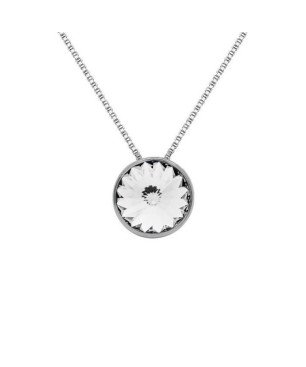 Collar Corto VICTORIA CRUZ Basic Para Mujer - Cristal y Plata de Ley en forma de Círculo (11,5mm) - Baño Rodio | A2809-07HG