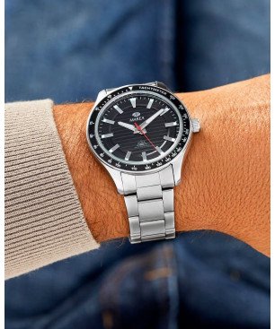 Reloj MAREA para hombre solar correa de acero y esfera negra B41367/5