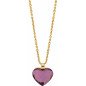 Collar Corto VICTORIA CRUZ Cuore Para Mujer - Corazón Grande de Cristal en Plata de Ley - Baño en Oro 18KT | A3000-19DG