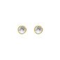 Pendientes VICTORIA CRUZ Basic Para Mujer - Cristal y Plata de Ley en Forma de Círculo (7mm) - Baño en Oro 18KT | A3331-07DT