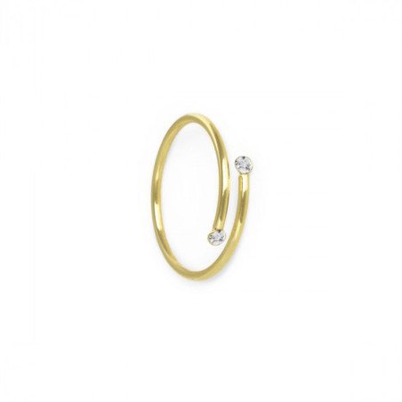 Anillo VICTORIA CRUZ Iris Para Mujer - Espiral Cristales en Plata de Ley Crystal - Baño Oro 18KT | A3560-07DA