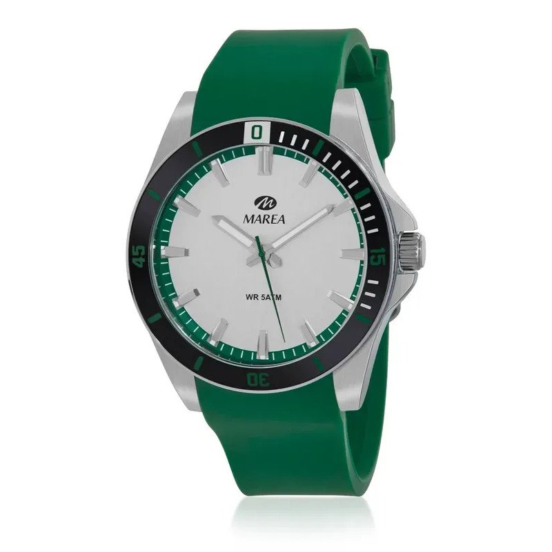 Reloj MAREA Hombre Sport Verde con Caja de Acero 43 mm y Correa de Silicona B35351/5