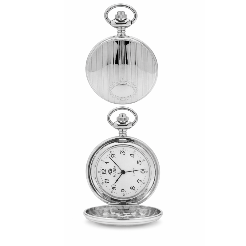Reloj MAREA de Bolsillo Unisex Plateado con Esfera Blanca y Números Latinos 47 mm B41421/1