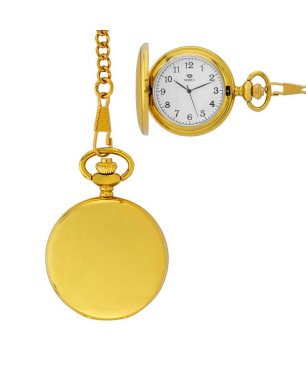 Reloj MAREA de Bolsillo Unisex Dorado con Esfera Blanca y Números Acero Inoxidable B41420/2