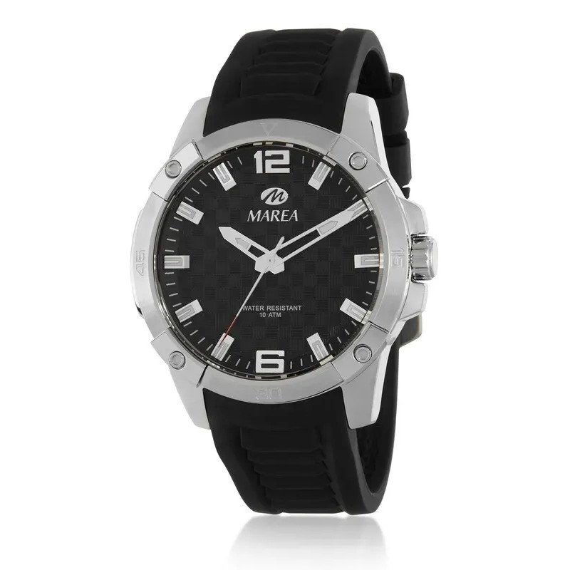 Reloj Marea Hombre Sport Negro con Caja de Acero 44 mm y Correa de Silicona B54272/1
