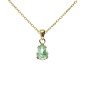 Collar Corto VICTORIA CRUZ Birthstone Para Mujer - Lágrima de Cristal en Plata de Ley Chrysolite - Baño en Oro 18KT | A5504-22DG