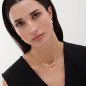 Collar VICTORIA CRUZ El Gesto Para Mujer - Corazón Irregular con Cristales Riviere en Plata de Ley - Baño Oro 18KT | A5350-DG
