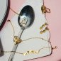 Collar VICTORIA CRUZ El Gesto Para Mujer - Corazón Irregular con Cristales Riviere en Plata de Ley - Baño Oro 18KT | A5350-DG