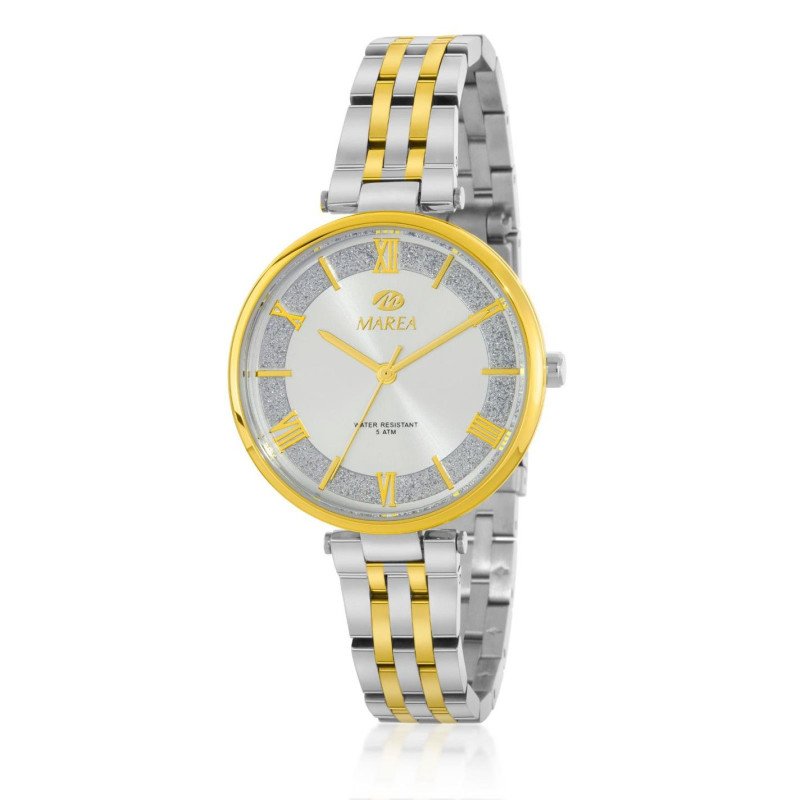 Reloj MAREA Mujer de Acero Bicolor con Esfera Plateada con Purpurina y Caja de 36 mm B54268/5 Reloj MAREA Mujer de Acero Bicolor con Esfera Plateada con Purpurina y Caja de 36 mm B54268/5