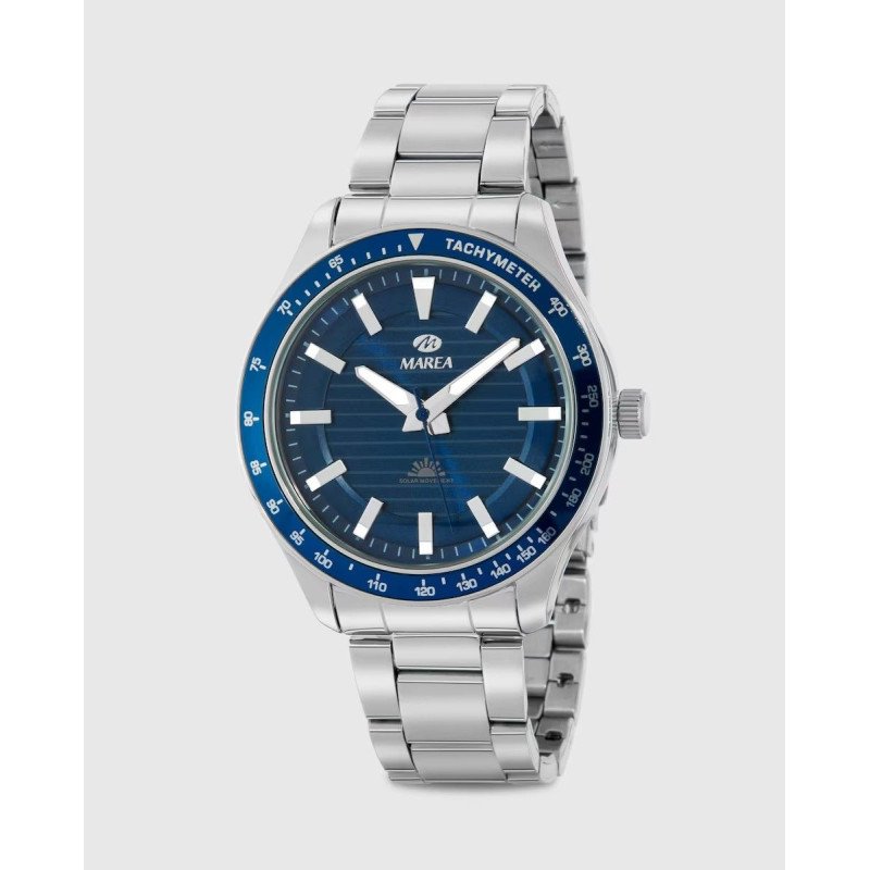Reloj MAREA Hombre Solar de Acero con Esfera Azul Oscuro y Caja de 42 mm B41367/6
