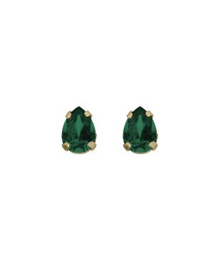 Pendientes VICTORIA CRUZ Birthstone Para Mujer - Lágrima de Cristal en Plata de Ley Emerald - Baño Oro 18KT | A5503-20DT