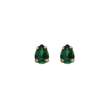Pendientes VICTORIA CRUZ Birthstone Para Mujer - Lágrima de Cristal en Plata de Ley Emerald - Baño Oro 18KT | A5503-20DT