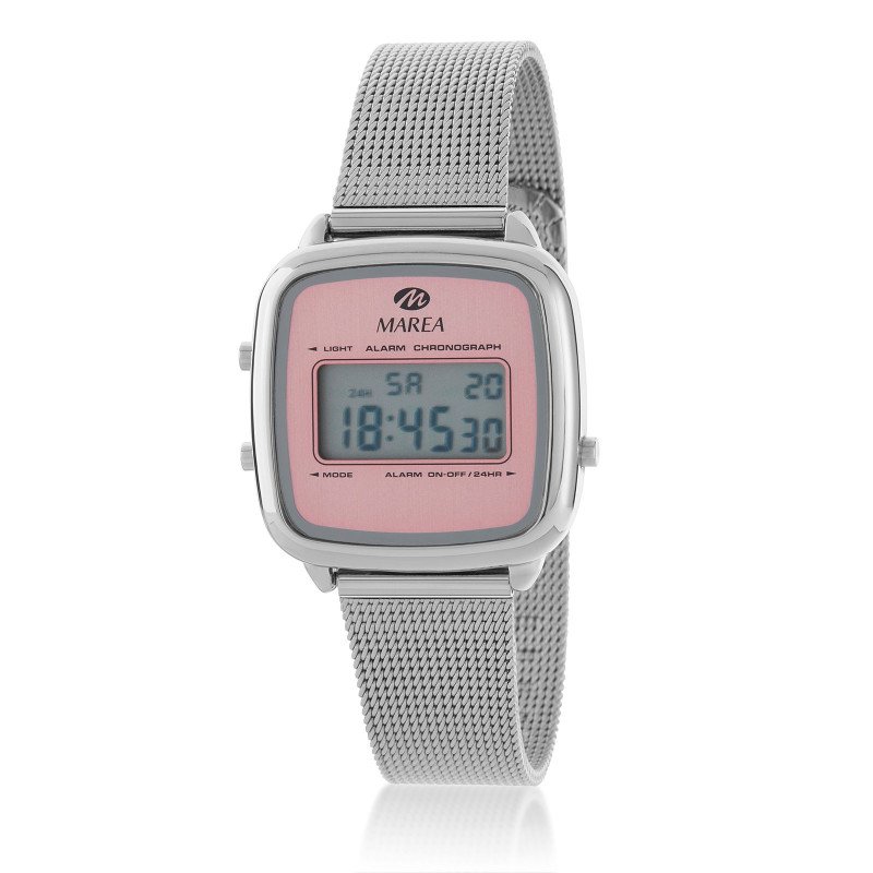 Reloj Marea B35363/2  Mujer Plateado Malla - Luz - Alarma