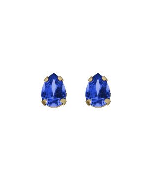 Pendientes VICTORIA CRUZ Birthstone Para Mujer - Lágrima de Cristal en Plata de Ley Sapphire - Baño Oro 18KT | A5503-08DT