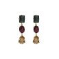 Pendientes Cortos VICTORIA CRUZ Borea Para Mujer - Cristales en Plata de Ley Multicolor - Baño Oro 18KT | A5478-MDT