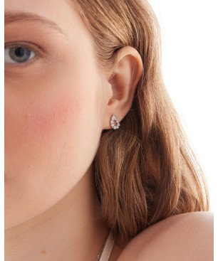 Pendientes VICTORIA CRUZ Lieve Para Mujer - Lágrimas de Cristales Riviere en Plata de Ley - Baño en Rodio | A5533-07HT