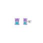 Pendientes MAREA Niña de Plata de Ley con Oso Morado y Corazón Turquesa D04001/AK Pendientes MAREA Niña de Plata de Ley con Oso Morado y Corazón Turquesa D04001/AK