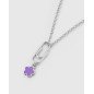 Collar MAREA de Plata Rodiada para Niña con Clip y Flor Esmaltada Lila D02407/AC