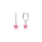 Pendientes MAREA Girls de Plata de Ley Aro con Estrella de Esmalte Rosa y Fucsia y Circonita y Cierre Huggy D03601/CQ