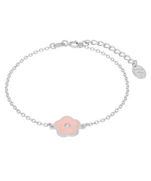 Pulsera MAREA Girls de Plata de Ley con Flor de Esmalte Rosa y Circonita D03603/AA