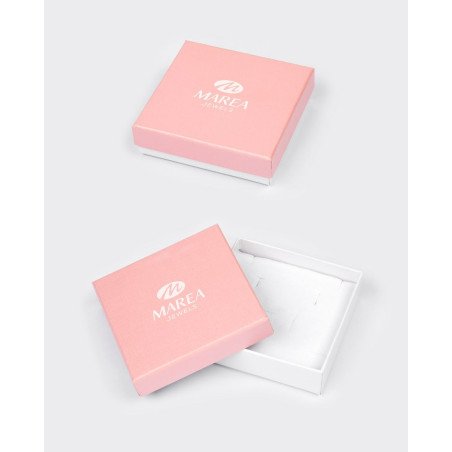 Argollas MAREA Para Niña - Pendientes de Poni en Plata de Ley Baño Rodio - Esmalte Azul, Rosa y Morado | D03001/CD