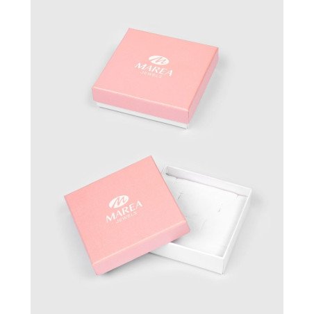 Pendientes MAREA Girls de Plata de Ley Aro con Galleta de Jengibre Esmaltada Multicolor y Cierre Huggy D03601/CS