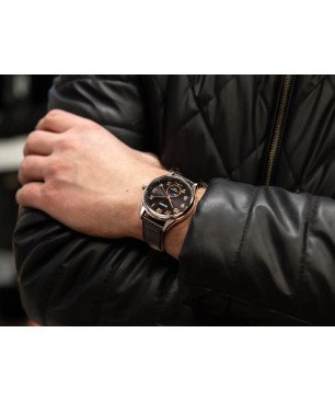 Reloj CASIO Analógico Clásico de Acero con Indicador de Fase Lunar y Correa de Piel MTP-M110L-1AVER