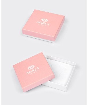 Pendientes MAREA Para Niña - Gatito en Plata de Ley Baño Rodio - Esmalte Blanco y Rosa | D03601/BH