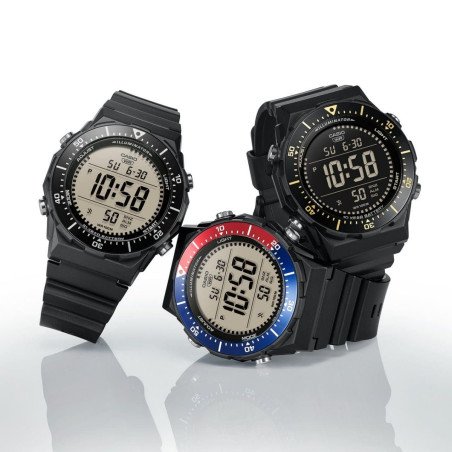 Reloj CASIO Para Hombre - Correa Negra con Pantalla Digital y Bisel Giratorio Negro - Sumergible (100m) - AE-1700H-1AVEF