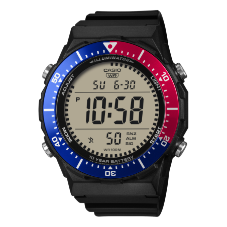 Reloj CASIO Para Hombre - Pantalla Digital y Bisel Giratorio Azul/Rojo - Sumergible (100m) - AE-1700H-1A2VEF