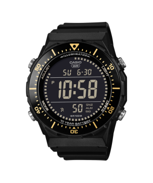 Reloj CASIO Para Hombre - Pantalla Digital y Bisel Giratorio Negro con Números Amarillos - Sumergible (100m) - AE-1700H-1BVEF