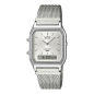 Reloj CASIO Vintage Unisex - Analógico-Digital Correa de Malla Plateada y Esfera Blanca Edgy Collection - AQ-230EM-7AEF Reloj CASIO Vintage Unisex - Analógico-Digital Correa de Malla Plateada y Esfera Blanca Edgy Collection - AQ-230EM-7AEF