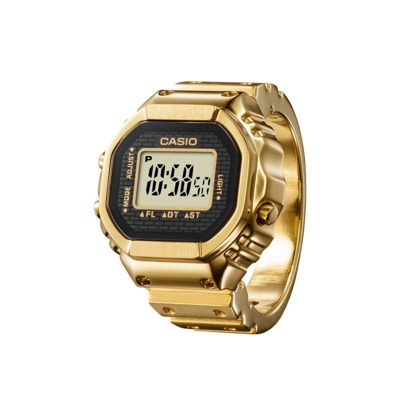 Anillo Reloj CASIO Unisex Digital - Estructura Metálica IP Dorado - Edición Especial - CRW-001G-9ER