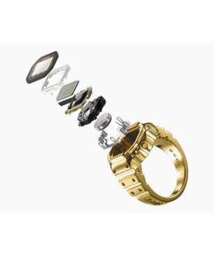 Anillo Reloj CASIO Unisex Digital - Estructura Metálica IP Dorado - Edición Especial - CRW-001G-9ER