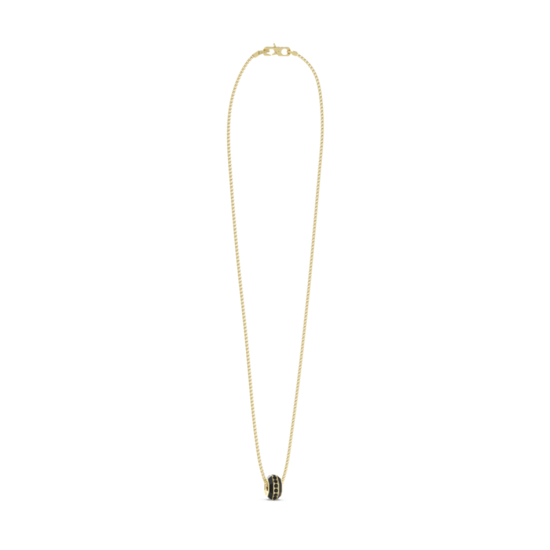 Collar GUESS Hombre de Acero Dorado con Colgante Hexagonal Negro JUMN05086JWYGT-U