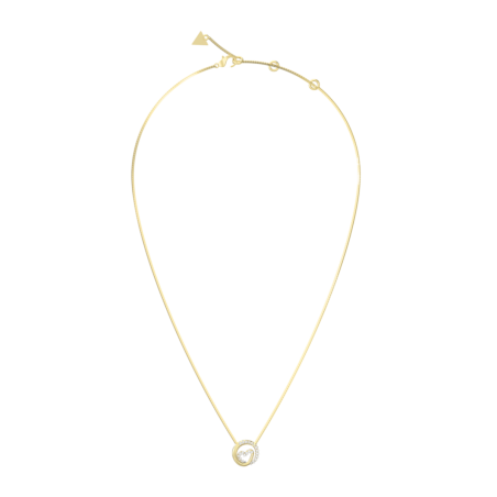Collar GUESS ICONIQUE Mujer de Acero Dorado con Corazón y Pedrería JUBN05526JWYGT-U