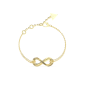 Pulsera GUESS AMORE Mujer de Acero Dorado con Infinito y Grabado Central JUBB05050JWYGS