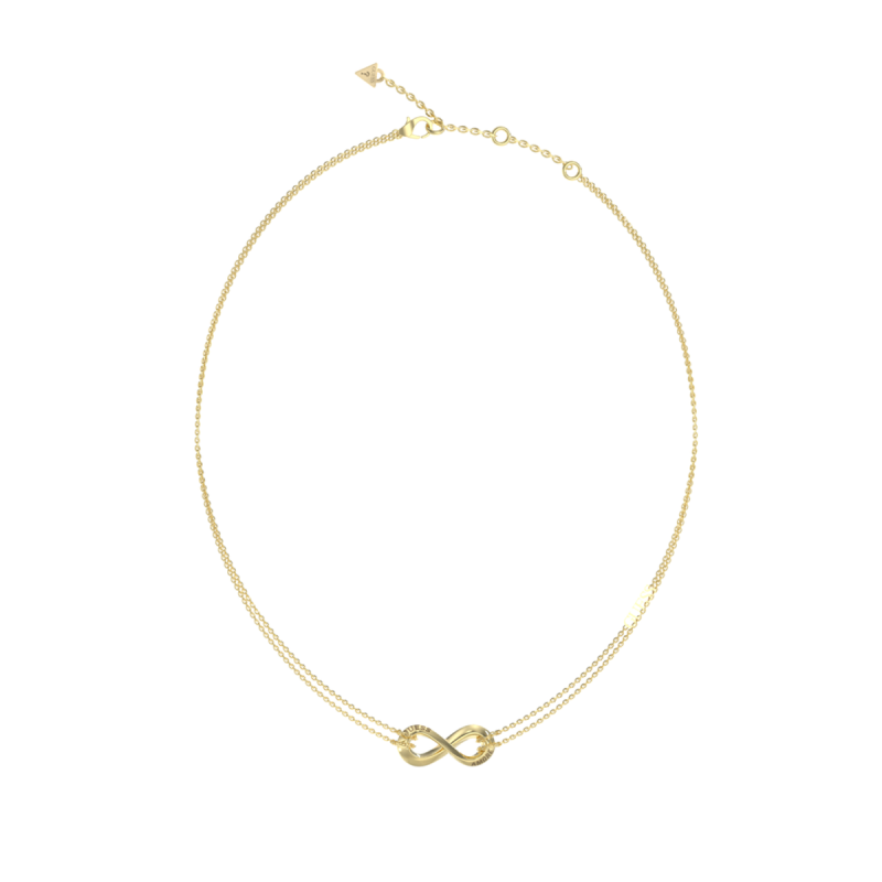 Collar GUESS AMORE Mujer de Acero Dorado con Infinito y Grabado Central JUBN05049JWYGT-U
