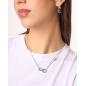 Collar GUESS AMORE Mujer de Acero Plateado con Infinito y Grabado Central JUBN05049JWRHT-U