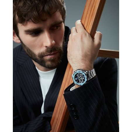 Reloj VICEROY Para Hombre - Brazalete de Acero y Caja Bitono Acero e IP Azul - Cronógrafo Sumergible (200m) - 46849-37