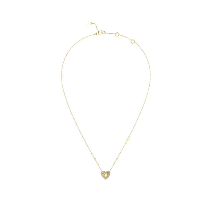 Collar GUESS BELOVED Mujer de Acero Dorado con Corazón y Cristales JUBN05018JWYGT-U Collar GUESS BELOVED Mujer de Acero Dorado con Corazón y Cristales JUBN05018JWYGT-U