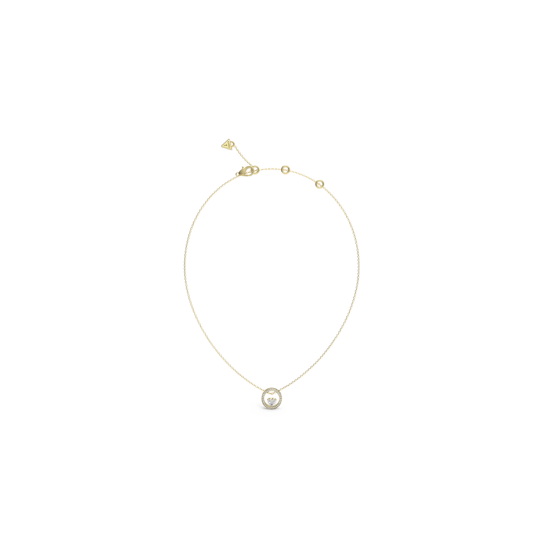 Collar GUESS M'ama Non M'ama - Cadena de Acero IP Dorado con Aro y Motivo de Corazón con Cristales - JUBN04665JWYGT-U Collar GUESS M'ama Non M'ama - Cadena de Acero IP Dorado con Aro y Motivo de Corazón con Cristales - JUBN04665JWYGT-U