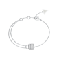 Pulsera GUESS de Acero Plateado con Cadena Doble y Candado con Pedrería JUBB05418JWRHS