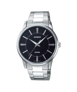 Reloj CASIO Para hombre - Correa de Acero Inoxidable con Esfera Negra Analógico - Resistente al Agua (5 BAR) - MTP-1303PD-1AVEG