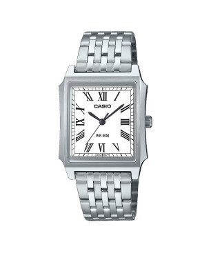 Reloj CASIO Para Hombre - Analógico Clásico de Acero con Brazalete Metálico y Esfera Blanca - MTP-B190D-7BVEF