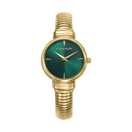 Reloj VICEROY Para Mujer - Caja de Acero y Brazalete IP Dorado - Esfera Verde con Movimiento Analógico Cuarzo - 401314-67