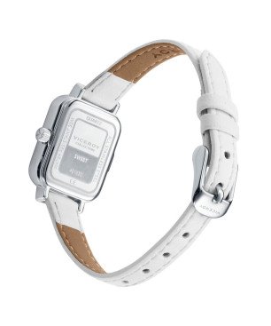 Reloj y Pulsera VICEROY Para Niña - Correa Piel Blanca Caja de Acero Esfera Rosa - Pulsera Plata de Ley Cordón Rosa - 401330-75